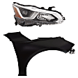 2020 Nissan Altima - 2-Piece Kit Front, Passenger Side Fender, CAPA Certified Includes (1) Fender and (1) Headlight