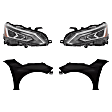 4-Piece Kit, Front, Driver and Passenger Side Fender, CAPA Certified, Includes (2) Fender and (2) Headlight