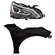 2-Piece Kit, Front, Passenger Side Fender, CAPA Certified, Includes (1) Fender and (1) Headlight