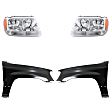 4-Piece Kit Driver and Passenger Side Halogen Headlight, With bulb(s), Sport Utility, OE Replacement, Includes (2) Fender and (2) Headlight