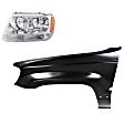 2-Piece Kit Driver Side Halogen Headlight, With bulb(s), Sport Utility, OE Replacement, Includes (1) Fender and (1) Headlight
