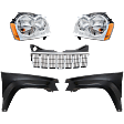 5-Piece Kit, Grille Chrome, Includes (2) Fender, (1) Grille, and (2) Headlight