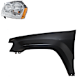 2-Piece Kit Driver Side Halogen Headlight, With bulb(s), OE Replacement, CAPA Certified, Includes (1) Fender and (1) Headlight