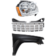 3-Piece Kit, Grille Chrome, Includes (1) Fender, (1) Grille, and (1) Headlight