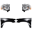 4-Piece Kit Driver and Passenger Side HID/Xenon Headlight, Without bulb(s), SRT Option Group 2, OE Replacement, Includes (2) Fender and (2) Headlight