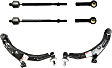 6-Piece Kit Front, Driver and Passenger Side, Lower Control Arm Kit, Includes (2) Control Arm and (4) Tie Rod End
