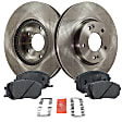 2-Wheel Set Front Brake Disc and Pad Kit, Plain Surface 5 Lugs 299.97 mm Ceramic Pro-Line Series, Includes (1) Brake Pad Set and (2) Brake Disc
