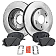 2-Wheel Set Front Brake Disc and Pad Kit, Plain Surface 5 Lugs 279.91 mm Ceramic FWD Pro-Line Series, Includes (2) Disc and (1) Pad Set
