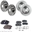 4-Wheel Set Front and Rear Brake Disc and Pad Kit, Plain Surface 5 Lugs Front-329.95 mm/Rear-334.01 mm Front-Ceramic/Rear-Organic Pro-Line Series, Includes (4) Disc and (2) Pad Set