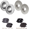 4-Wheel Set Front and Rear Brake Disc and Pad Kit, Plain Surface 5 Lugs Front-305 mm/Rear-278 mm Ceramic Pro-Line Series, Includes (4) Disc and (2) Pad Set
