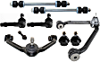 8-Piece Kit Front, Driver and Passenger Side, Upper Control Arm Kit, Includes (2) Ball Joint, (2) Control Arm, (2) Sway Bar Link, and (2) Tie Rod End