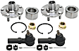 4-Piece Kit Front, Driver and Passenger Side Suspension Kit, Includes (2) Tie Rod End and (2) Wheel Hub