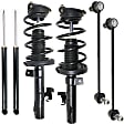 6-Piece Kit Front and Rear, Driver and Passenger Side Suspension Kit, Includes (2) Loaded Strut, (2) Shock, and (2) Sway Bar Link