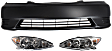 2006 Toyota Camry - 3-Piece Kit Driver and Passenger Side Halogen Headlight, With bulb(s), USA Built Vehicle, OE Replacement,  Includes (1) Bumper Cover and (2) Headlight