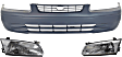 3-Piece Kit, Front Primed Bumper Cover, Includes (1) Bumper Cover and (2) Headlight