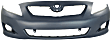 2009-2010 Toyota Corolla - 3-Piece Kit, Front Primed Bumper Cover, Includes (1) Bumper Cover and (2) Headlight