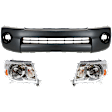 3-Piece Kit, Front Textured Bumper Cover, Includes (1) Bumper Cover and (2) Headlight