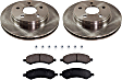 2011-2018 Ram 1500 - 2-Wheel Set Front Brake Disc and Pad Kit, Plain Surface 5 Lugs 336.04 mm Semi-metallic Pro-Line Series, Includes (1) Brake Pad Set and (2) Brake Disc