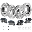 2011-2013 Chevrolet Impala - 4-Wheel Set Front and Rear Brake Disc and Pad Kit, Plain Surface, 5 Lugs, Ceramic, Cast Iron, Pro-Line Series