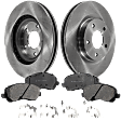 2-Wheel Set Front Brake Disc and Pad Kit, Plain Surface, 5 Lugs, Ceramic, Includes Shims and hardware, Pro-Line Series