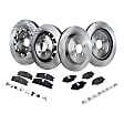 4-Wheel Set Front and Rear Brake Disc and Pad Kit, Plain Surface 5 Lugs Front and Rear-352.04 mm Front-Ceramic/Rear-Semi-Metallic Pro-Line Series, Includes (4) Disc and (2) Pad Set