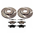 2-Wheel Set Front Brake Disc and Pad Kit, Plain Surface 5 Lugs 280.92 mm Ceramic Pro-Line Series, Includes (1) Brake Pad Set and (2) Brake Disc