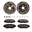 2013 Scion xB - 4-Piece Kit Front Brake Disc and Pad Kit, Plain Surface, 5 Lugs, 275.08 mm, Ceramic, Production Date From September 2012, 2.4L 4Cyl, Pro-Line Series  Includes (2) Brake Disc and (1) Brake Pad Set