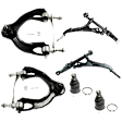 6-Piece Kit Front, Driver and Passenger Side, Upper and Lower Suspension Kit, includes (2) Ball Joint and (4) Control Arm
