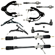1995 Honda Civic - 10-Piece Kit Driver and Passenger Side Suspension Kit,  Includes (4) Control Arm, (2) Steering Rack, and (4) Tie Rod End