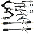 11-Piece Kit Driver and Passenger Side Suspension Kit, Includes (4) Control Arm, (4) Tie Rod End, (2) Sway Bar Link and (1) Steering Rack