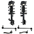 6-Piece Kit Front, Driver and Passenger Side Suspension Kit, Includes (2) Loaded Strut, (2) Sway Bar Link, and (2) Tie Rod End