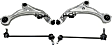 4-Piece Kit Front, Driver and Passenger Side, Lower Control Arm Kit, Includes (2) Control Arm and (2) Sway Bar Link