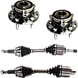 4-Piece Kit Front, Driver and Passenger Side Suspension Kit, Includes (2) Axle Assembly and (2) Wheel Hub