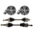 4-Piece Kit Front, Driver and Passenger Side Suspension Kit, Includes (2) Wheel Hub and (2) Axle Assembly