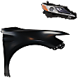 2-Piece Kit Passenger Side LED Headlight, With bulb(s), OE Replacement, Includes (1) Fender and (1) Headlight