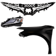 3-Piece Kit, Front, Driver Side Fender, Includes (1) Fender, (1) Grille, and (1) Headlight