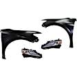 4-Piece Kit, Front, Driver and Passenger Side Fender, Includes (2) Fender and (2) Headlight