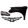 3-Piece Kit, Front, Passenger Side Fender, CAPA Certified, Includes (1) Fender, (1) Grille, and (1) Headlight