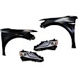 4-Piece Kit, Front, Driver and Passenger Side Fender, CAPA Certified, Includes (2) Fender and (2) Headlight