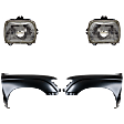 4-Piece Kit, Front, Driver and Passenger Side Fender, RWD, Without Pre-Runner Model, Includes (2) Fender and (2) Headlight