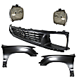 5-Piece Kit, Front, Driver and Passenger Side Fender, RWD, Without Pre-Runner Model, Includes (2) Fender, (1) Grille, and (2) Headlight