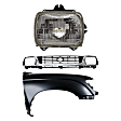 1995 Toyota Tacoma - 3-Piece Kit Front, Driver and Passenger Side Fender, RWD, Without Pre-Runner Model, Includes (1) Fender, (1) Grille, and (1) Headlight