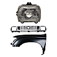 1995-1996 Toyota Tacoma - 3-Piece Kit, Front, Driver and Passenger Side Fender, RWD, Without Pre-Runner Model, Includes (1) Fender, (1) Grille, and (1) Headlight