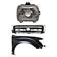 3-Piece Kit, Front, Passenger Side Fender, 4WD, Includes (1) Fender, (1) Grille, and (1) Headlight