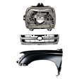 3-Piece Kit, Front, Driver Side Fender, RWD, Without Pre-Runner Model, Includes (1) Fender, (1) Grille, and (1) Headlight