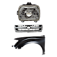 3-Piece Kit, Front, Driver and Passenger Side Fender, RWD, With Pre-Runner Model, Includes (1) Fender, (1) Grille, and (1) Headlight