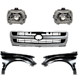 5-Piece Kit, Front, Driver and Passenger Side Fender, RWD, With Pre-Runner Model, Includes (2) Fender, (1) Grille, and (2) Headlight