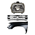 3-Piece Kit, Front, Driver Side Fender, RWD, Without Pre-Runner Model, Includes (1) Fender, (1) Grille, and (1) Headlight