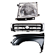 3-Piece Kit, Front, Driver Side Fender, RWD, Without Pre-Runner Model, Includes (1) Fender, (1) Grille, and (1) Headlight