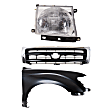 1999 Toyota Tacoma - 3-Piece Kit Front, Passenger Side Fender, 4WD, Includes (1) Fender, (1) Grille, and (1) Headlight